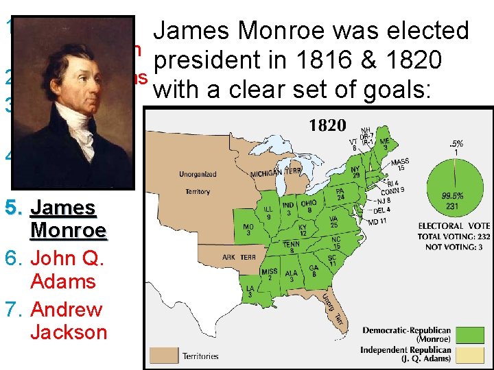 1. George James Monroe was elected Washington president in 1816 & 1820 2. John