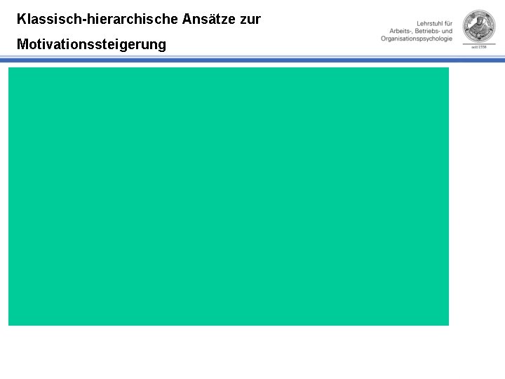 Klassisch-hierarchische Ansätze zur Motivationssteigerung 