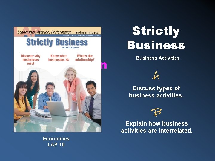 Strictly Business Replace when cover is approved Business Activities A Discuss types of business