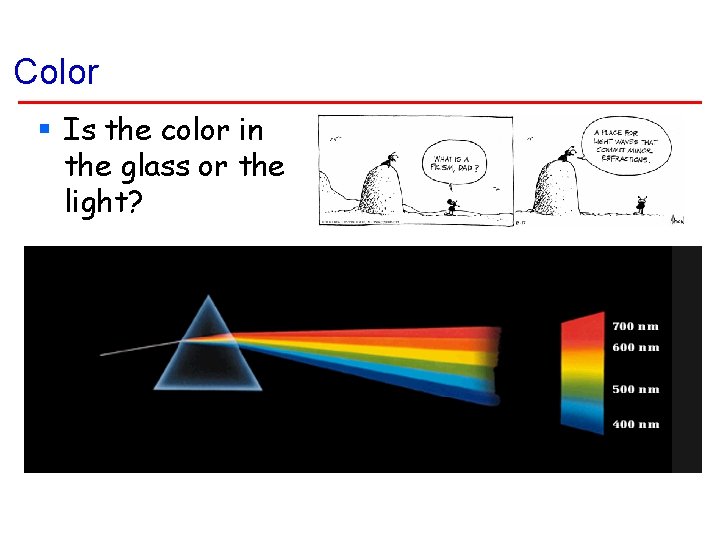 Color § Is the color in the glass or the light? 