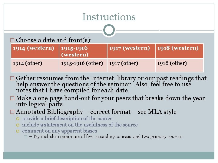 Instructions � Choose a date and front(s): 1914 (western) 1915 -1916 (western) 1914 (other)