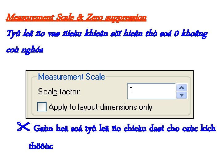 Measurement Scale & Zero suppression Tyû leä ño vaø ñieàu khieån söï hieån thò