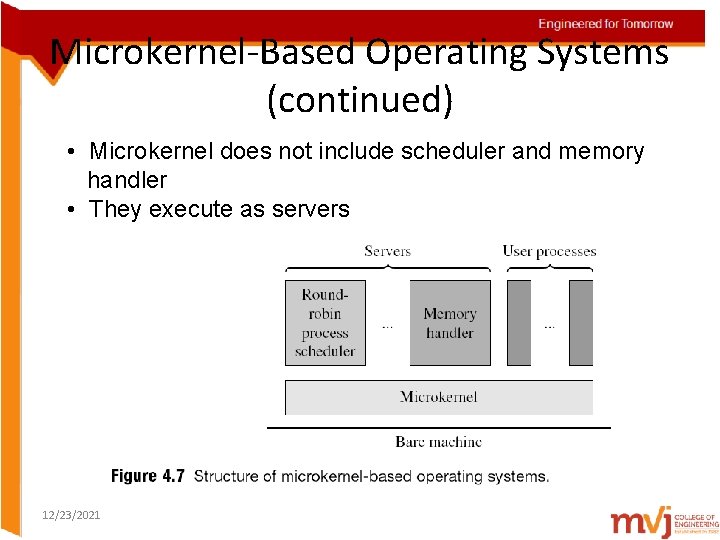 Microkernel-Based Operating Systems (continued) • Microkernel does not include scheduler and memory handler •