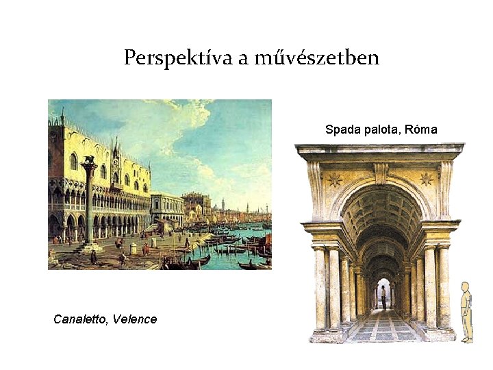 Perspektíva a művészetben Spada palota, Róma Canaletto, Velence 