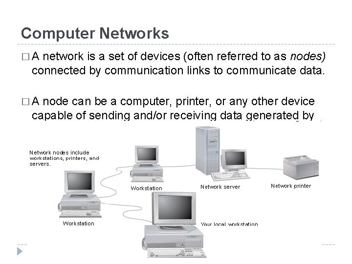 Computer Networks �A network is a set of devices (often referred to as nodes)