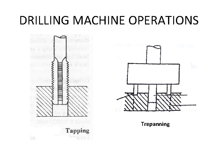 DRILLING MACHINE OPERATIONS Trepanning 