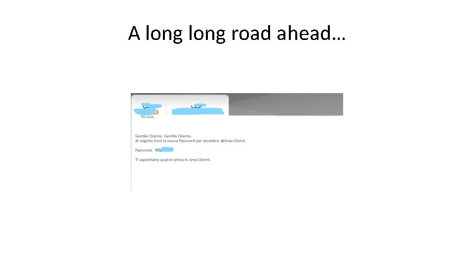 A long road ahead… 
