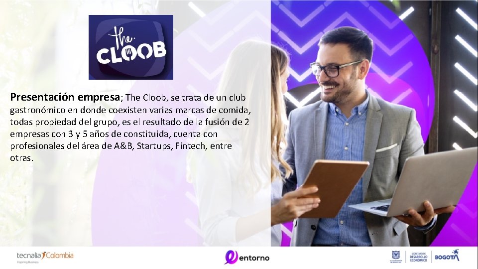 Presentación empresa; The Cloob, se trata de un club gastronómico en donde coexisten varias