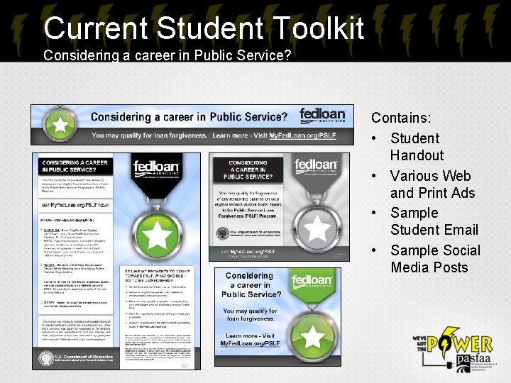 Current Student Toolkit Considering a career in Public Service? Contains: • Student Handout •