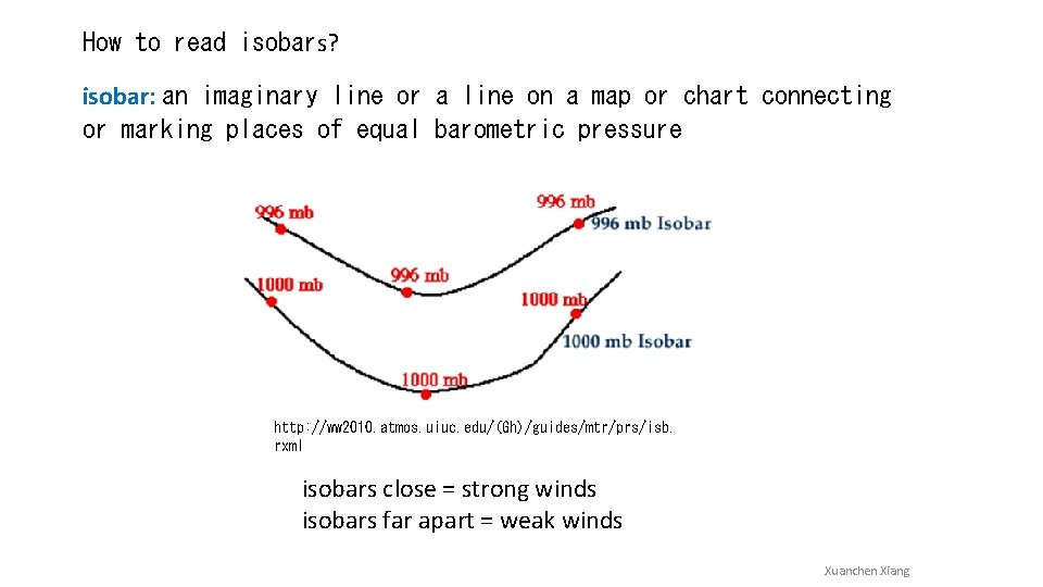 How to read isobars? isobar: an imaginary line or a line on a map