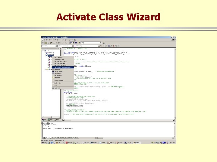 Activate Class Wizard 
