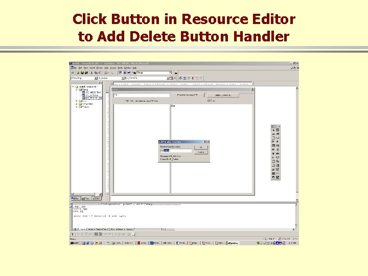Click Button in Resource Editor to Add Delete Button Handler 