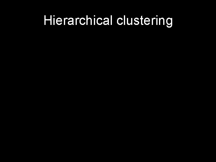 Hierarchical clustering 