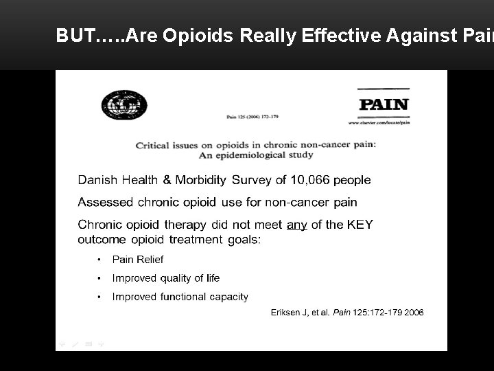 BUT…. . Are Opioids Really Effective Against Pain 