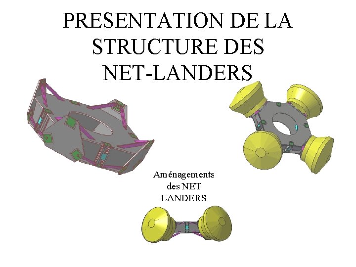 PRESENTATION DE LA STRUCTURE DES NET-LANDERS Aménagements des NET LANDERS 