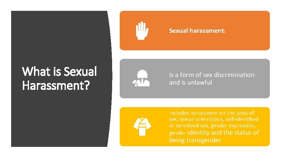 Sexual harassment: What is Sexual Harassment? Is a form of sex discrimination and is