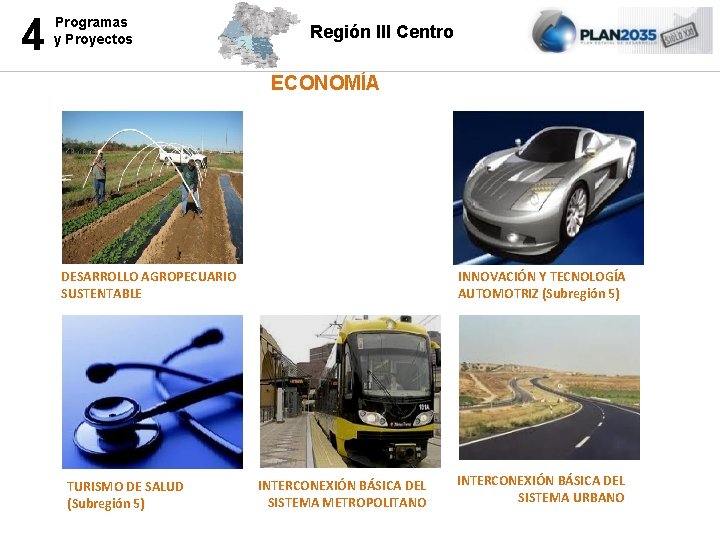 4 Programas y Proyectos Región III Centro ECONOMÍA INNOVACIÓN Y TECNOLOGÍA AUTOMOTRIZ (Subregión 5)