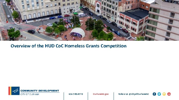 Overview of the HUD Co. C Homeless Grants Competition 919. 560. 4570 Durham. NC.