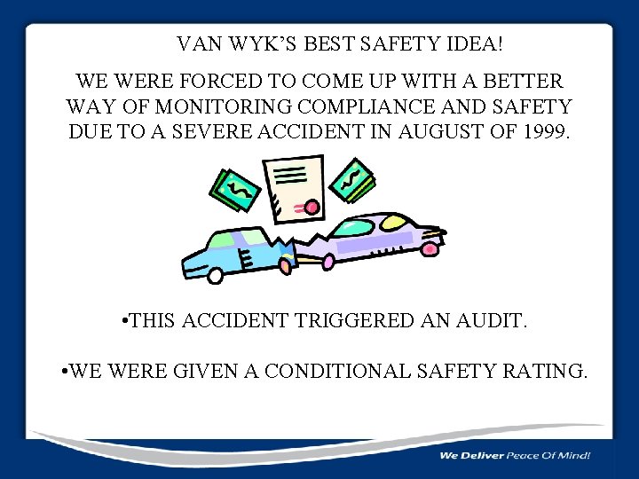 VAN WYK’S BEST SAFETY IDEA! WE WERE FORCED TO COME UP WITH A BETTER