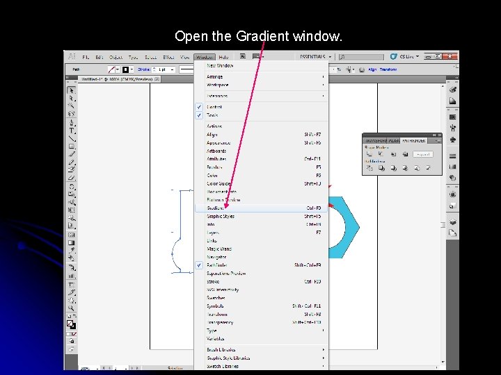 Open the Gradient window. 