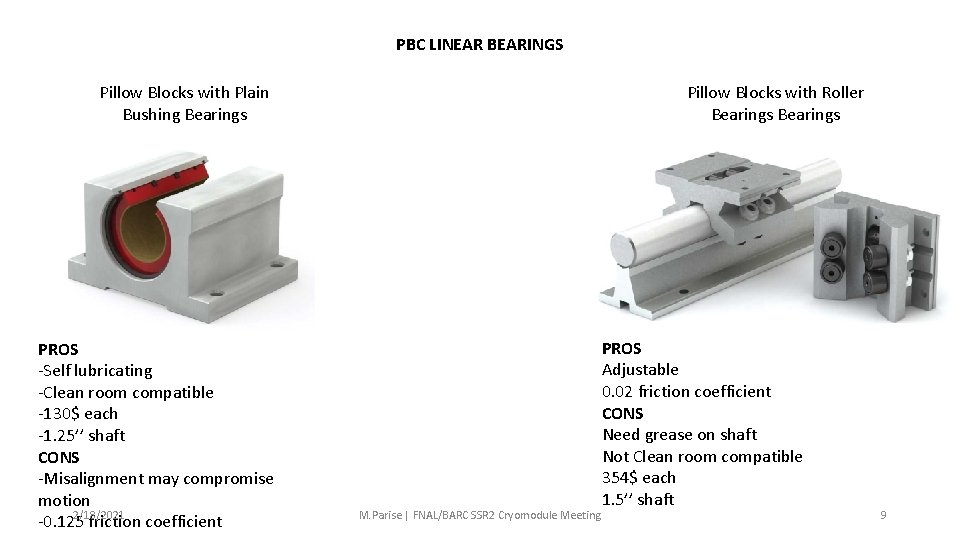 PBC LINEAR BEARINGS Pillow Blocks with Roller Bearings Pillow Blocks with Plain Bushing Bearings
