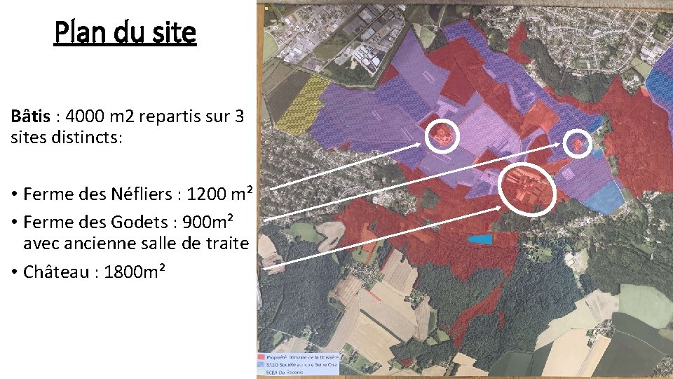 Plan du site Bâtis : 4000 m 2 repartis sur 3 sites distincts: •