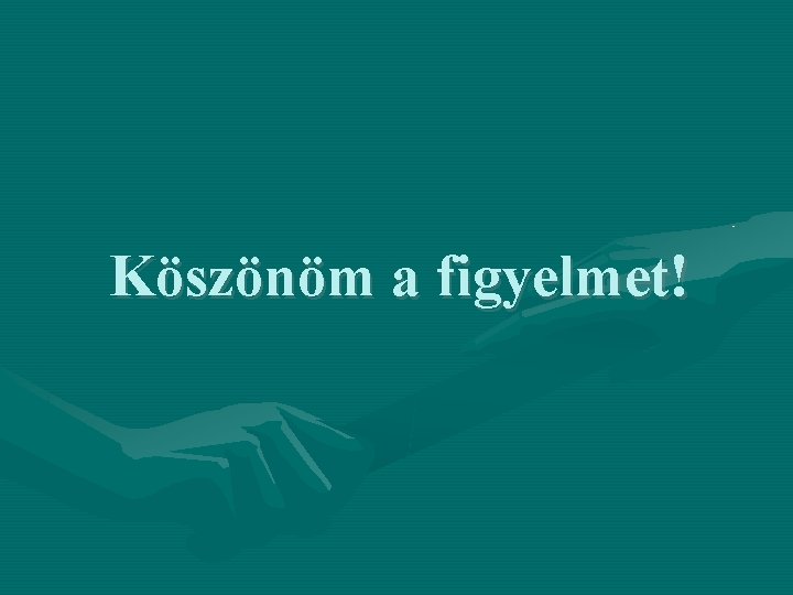 Köszönöm a figyelmet! 