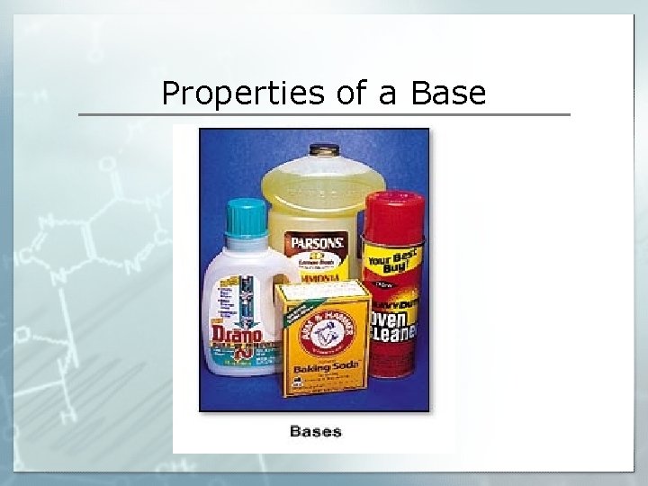 Properties of a Base 