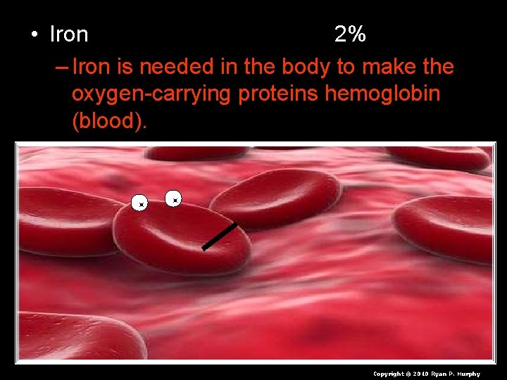  • Iron 2% – Iron is needed in the body to make the