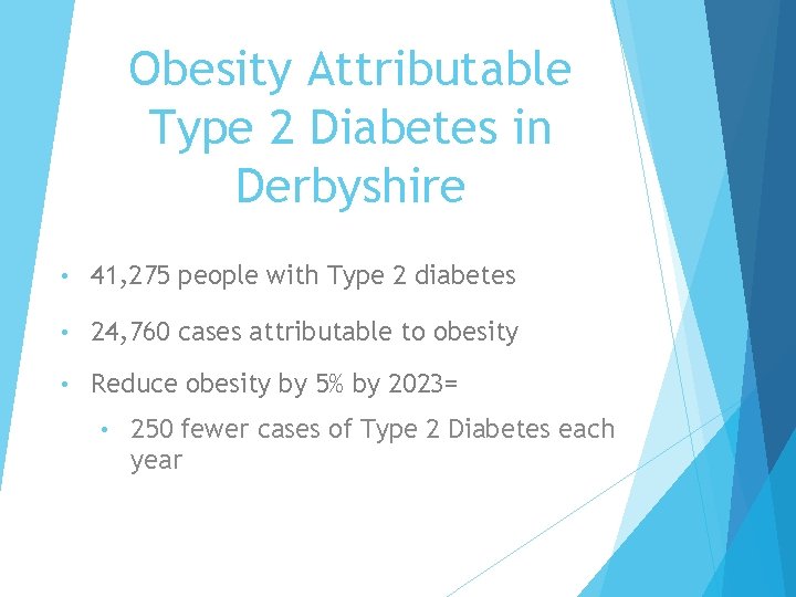 Obesity Attributable Type 2 Diabetes in Derbyshire • 41, 275 people with Type 2