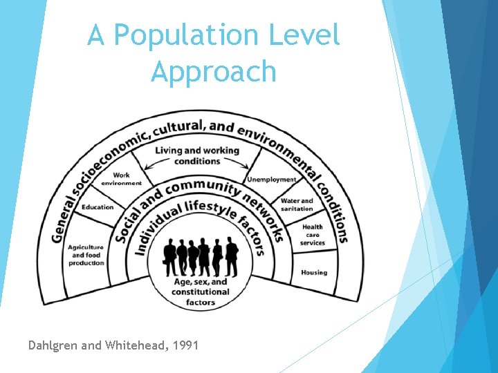 A Population Level Approach Dahlgren and Whitehead, 1991 