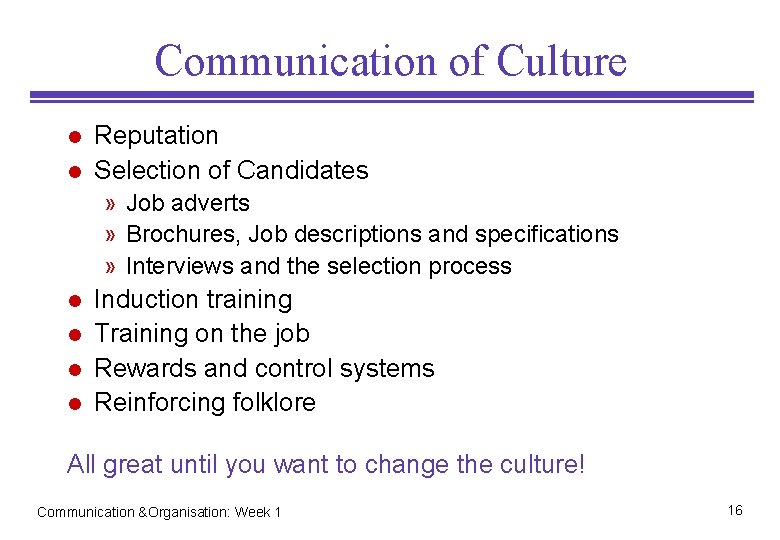 Communication of Culture l l Reputation Selection of Candidates » Job adverts » Brochures, Communication of Culture l l Reputation Selection of Candidates » Job adverts » Brochures,