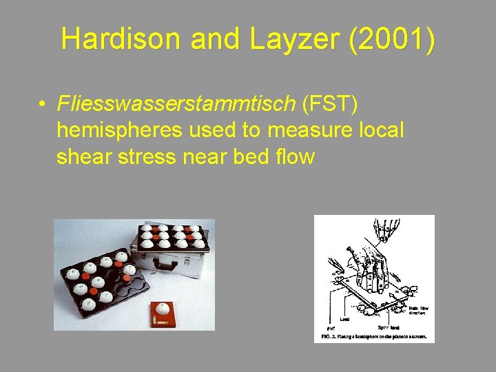 Hardison and Layzer (2001) • Fliesswasserstammtisch (FST) hemispheres used to measure local shear stress