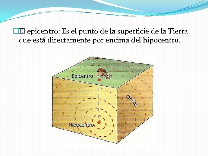 �El epicentro: Es el punto de la superficie de la Tierra que está directamente