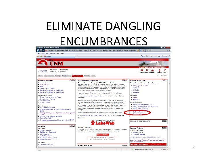 ELIMINATE DANGLING ENCUMBRANCES 4 