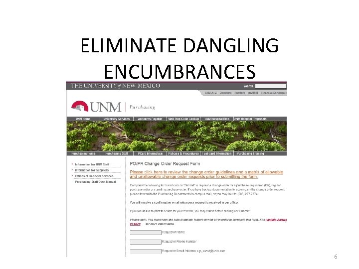 ELIMINATE DANGLING ENCUMBRANCES 6 