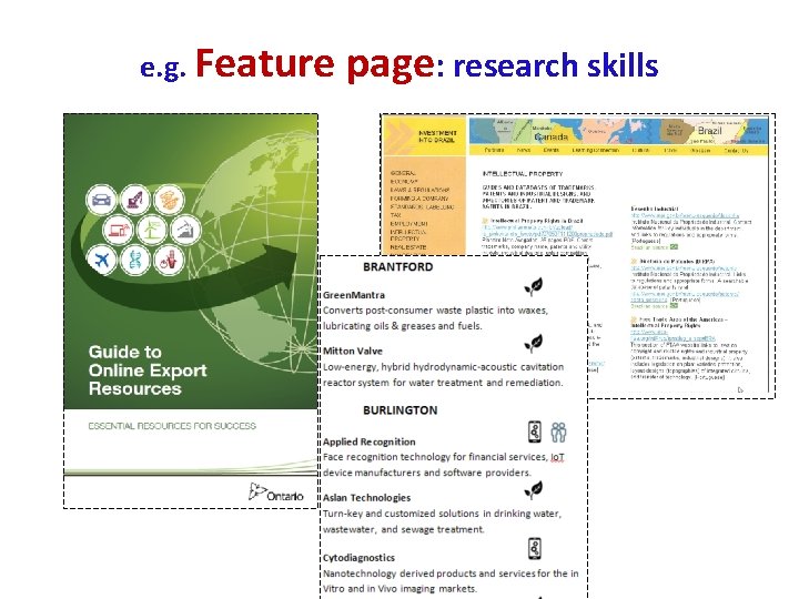 e. g. Feature page: research skills 