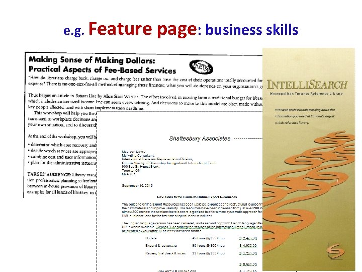 e. g. Feature page: business skills 