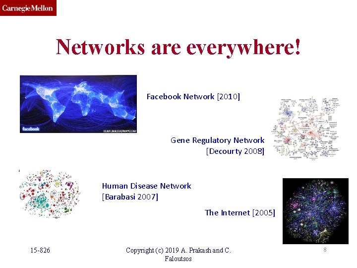 Networks are everywhere! Facebook Network [2010] Gene Regulatory Network [Decourty 2008] Human Disease Network