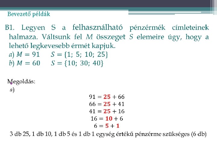 Bevezető példák • 