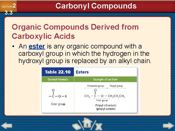 2 3. 3 SECTION Carbonyl Compounds Organic Compounds Derived from Carboxylic Acids • An