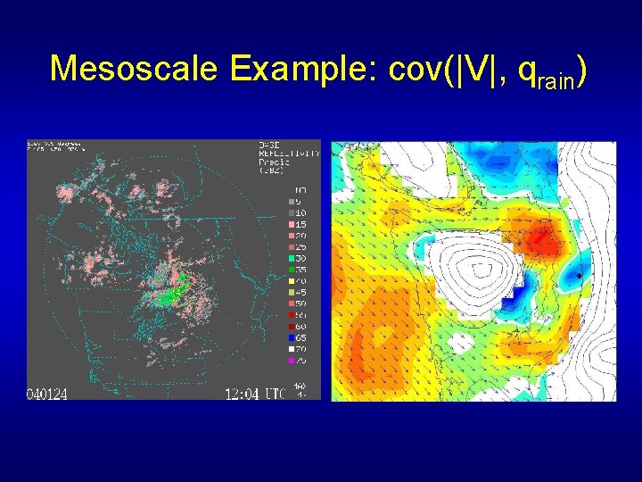 Mesoscale Example: cov(|V|, qrain) 