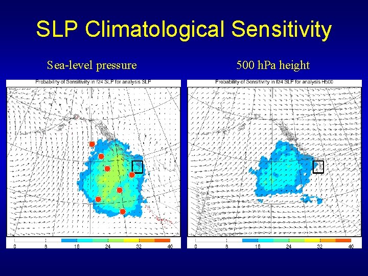 SLP Climatological Sensitivity Sea-level pressure 500 h. Pa height 