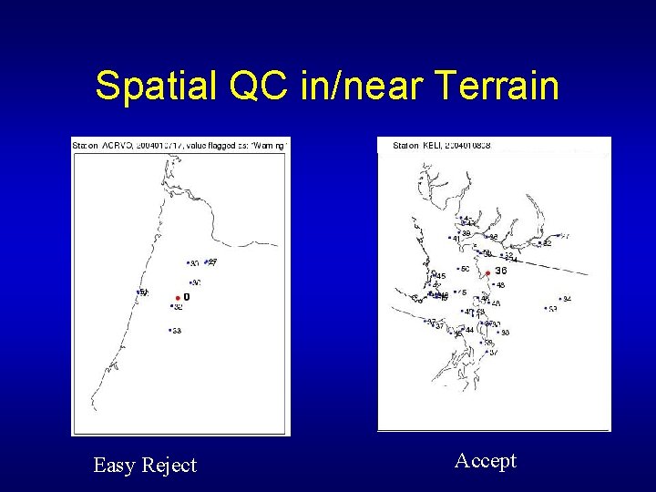 Spatial QC in/near Terrain Easy Reject Accept 