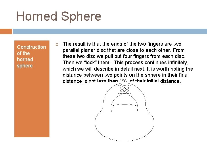 Horned Sphere Construction of the horned sphere The result is that the ends of