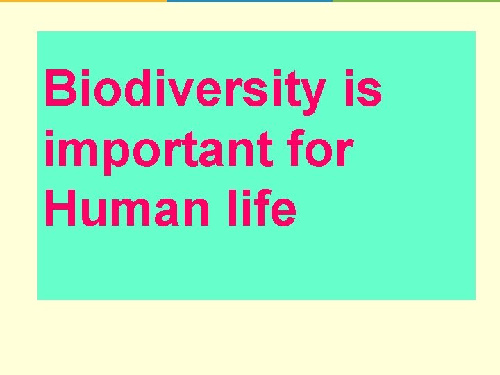 Biodiversity is important for Human life 