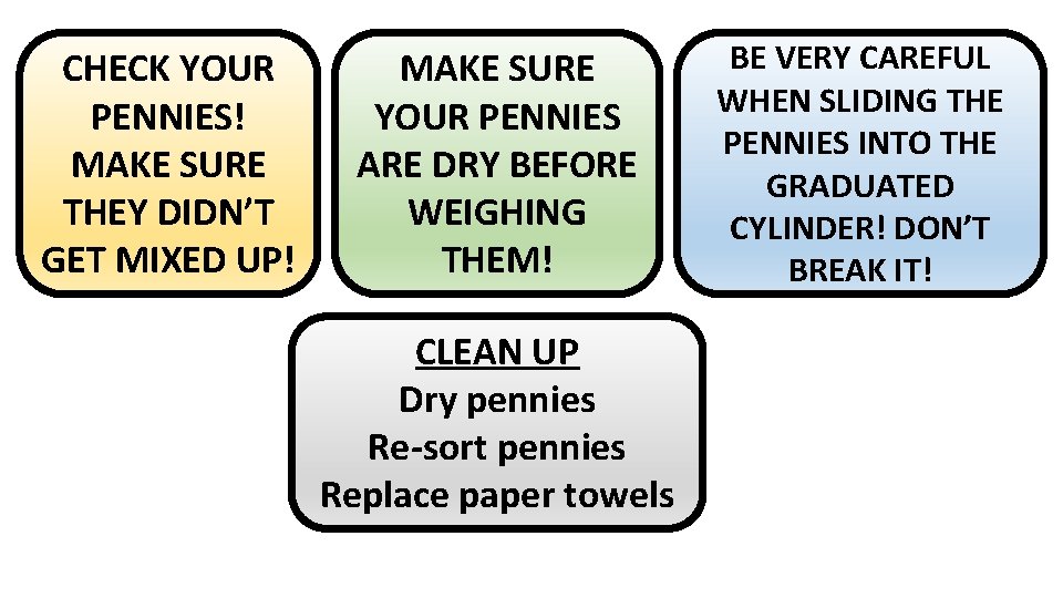 CHECK YOUR PENNIES! MAKE SURE THEY DIDN’T GET MIXED UP! MAKE SURE YOUR PENNIES