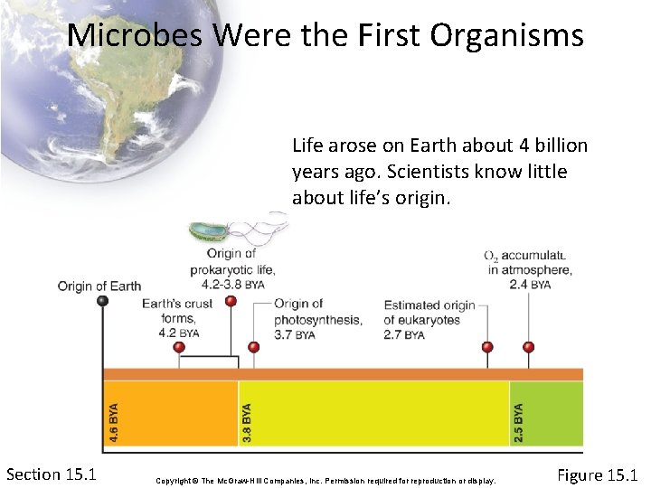 Microbes Were the First Organisms Life arose on Earth about 4 billion years ago.