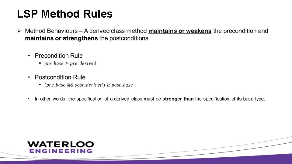 LSP Method Rules Ø 