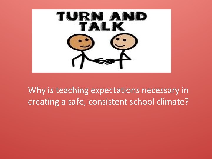 Why is teaching expectations necessary in creating a safe, consistent school climate? 